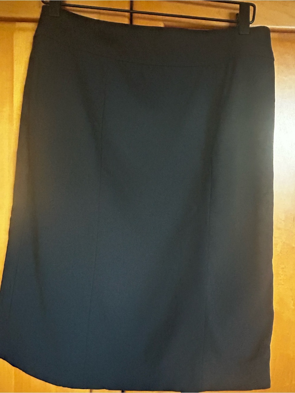Ann Taylor Black 95% Virgin Wool Blend Pleated Trumpet Flounce Skirt - Size 10